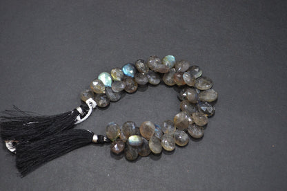 Labradorite Pear Shape Beads , 7 Inches , 9x11 - 10x15 mm , 32318