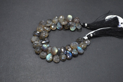 Labradorite Pear Shape Beads , 7 Inches , 9x11 - 10x15 mm , 32318