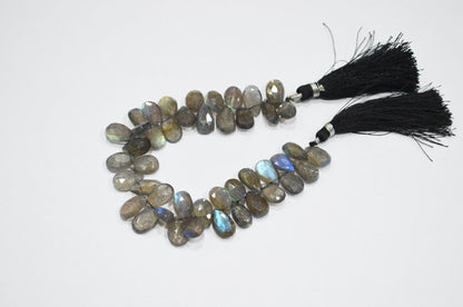 Labradorite Pear Shape Beads , Sold By Strand , 7 Inches , 7.50x11 - 8x12 mm , 32323