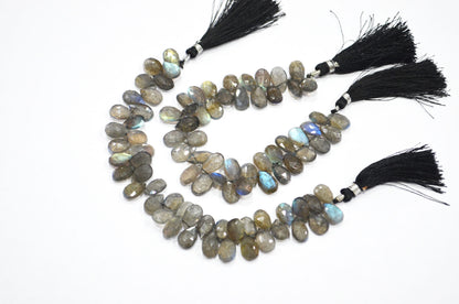 Labradorite Pear Shape Beads , Sold By Strand , 7 Inches , 7.50x11 - 8x12 mm , 32323
