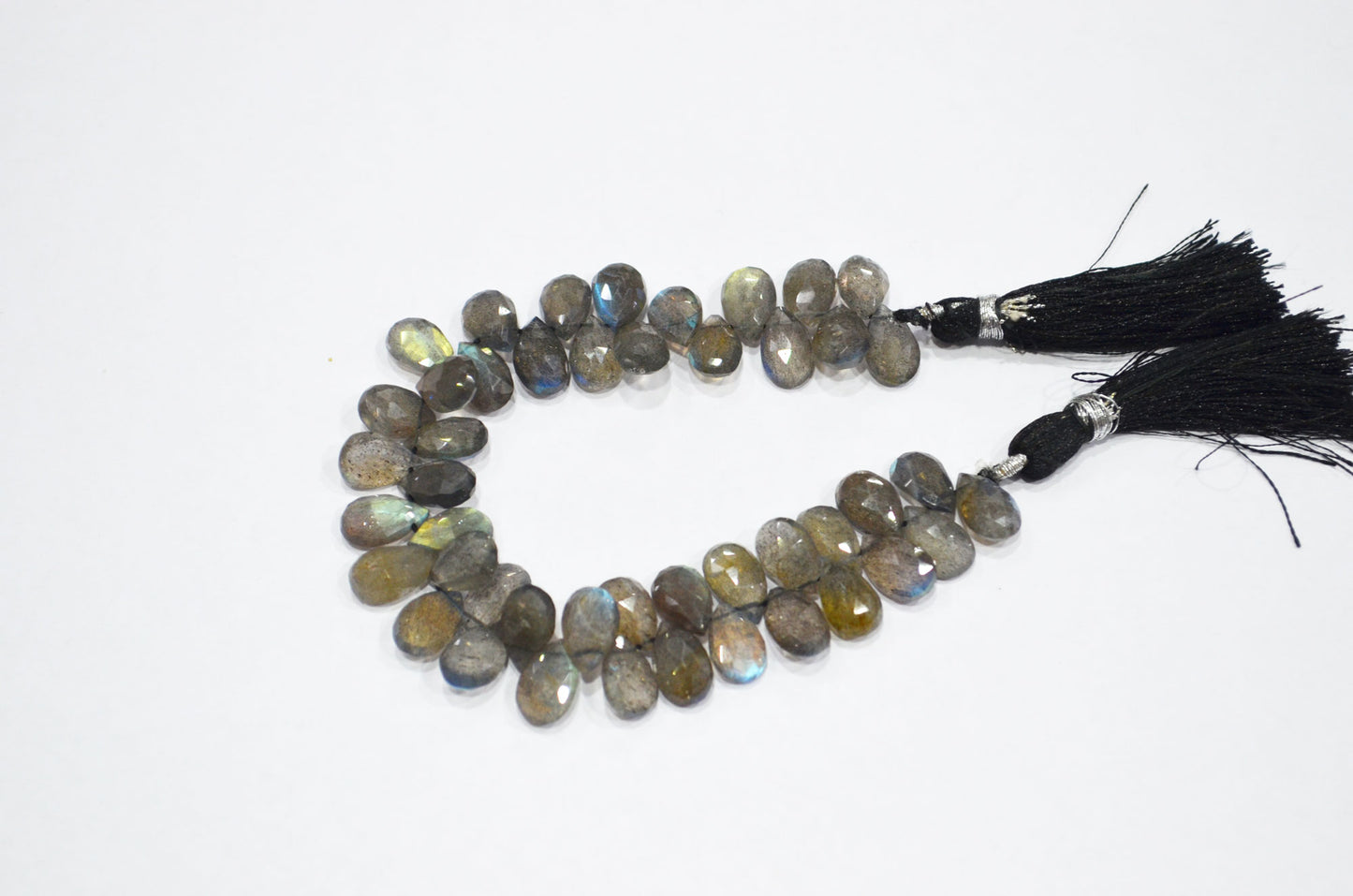Labradorite Pear Shape Beads , Sold By Strand , 7 Inches , 7x9 - 7x12 mm , 32325