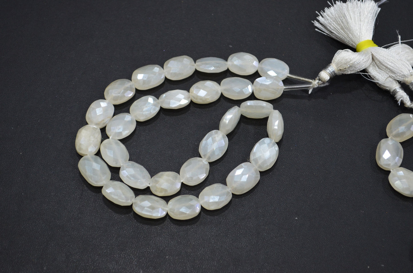 Mystic White Moonstone Oval Shape Beads , Sold By Strand , 16 Inches , 10.50x13 - 11x15 mm , 32334