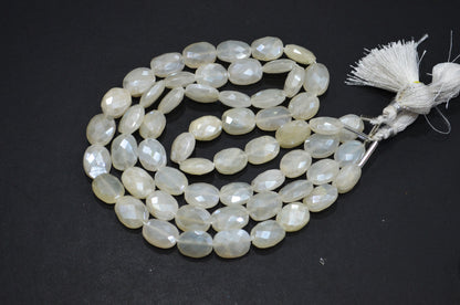 Mystic White Moonstone Oval Shape Beads , Sold By Strand , 16 Inches , 10.50x13 - 11x15 mm , 32334