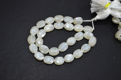 Mystic White Moonstone Oval Shape Beads , Sold By Strand , 16 Inches , 11x13 - 11x15 mm , 32335