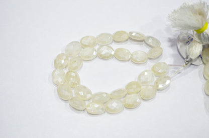 Mystic White Moonstone Oval Shape Beads , Sold By Strand , 16 Inches , 11x13 - 11x15 mm , 32335