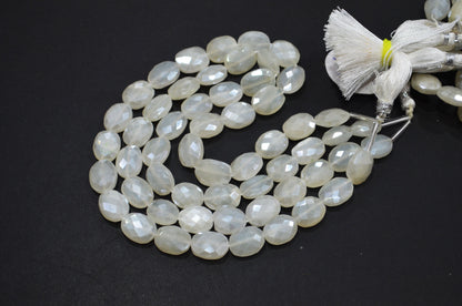Mystic White Moonstone Oval Shape Beads , Sold By Strand , 16 Inches , 11x13 - 11x15 mm , 32335
