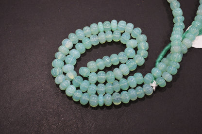 Chrysoprase Chalcedony Carved Melon Shape Beads , Sold By Strand , 8.50 mm , 16 Inches , 32345