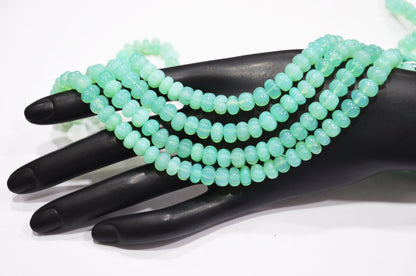 Chrysoprase Chalcedony Carved Melon Shape Beads , Sold By Strand , 7 - 7.50 mm , 16 Inches , 32351
