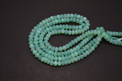 Chrysoprase Chalcedony Carved Melon Shape Beads , Sold By Strand , 6.50 - 7.50 mm , 16 Inches , 32357