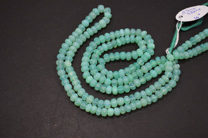 Chrysoprase Chalcedony Carved Melon Shape Beads , Sold By Strand , 6.50 - 7.50 mm , 16 Inches , 32357