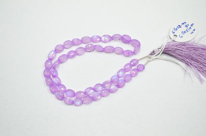 Mystic Lavender Coated Rainbow Moonstone Oval Shape Beads , 16 Inches , 6.50x8 - 6.50x10 mm , 32359