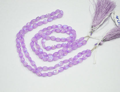 Mystic Lavender Coated Rainbow Moonstone Oval Shape Beads , Sold By Strand , 16 Inches , 5x6.50 - 6x8 mm , 32363