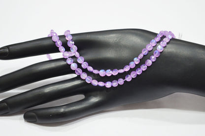 Mystic Lavender Coated Rainbow Moonstone Coin Shape Beads , 16 Inches , 4 - 5 mm , 32371