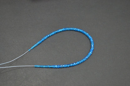 Neon Apatite Faceted Rondelle Shape Beads , 8.50 Inches , 3 - 4 mm , 32386