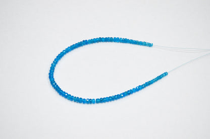 Neon Apatite Faceted Rondelle Shape Beads , 8.50 Inches , 3 - 4 mm , 32386