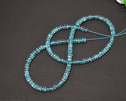 Sky Apatite Smooth Rondelle Shape Beads , Sold By Strand , 13 Inches , 4 mm , 32393