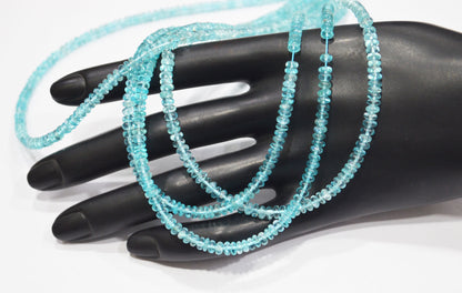 Sky Apatite Smooth Rondelle Shape Beads , Sold By Strand , 13 Inches , 4 mm , 32393