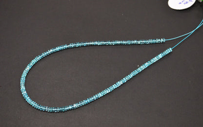 Sky Apatite Smooth Rondelle Shape Beads , Sold By Strand , 13 Inches , 4 mm , 32393