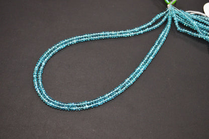 Sky Apatite Smooth Rondelle Shape Beads , Sold By Strand , 13 Inches , 3.50 mm , 32394