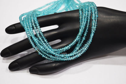 Sky Apatite Smooth Rondelle Shape Beads , Sold By Strand , 13 Inches , 3.50 mm , 32394