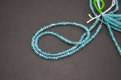 Sky Apatite Smooth Rondelle Shape Beads , Sold By Strand , 13 Inches , 3.50 mm , 32394