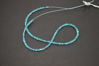 Sky Apatite Faceted Rondelle Shape Beads , 13 Inches , 3 - 3.50 mm , 32398