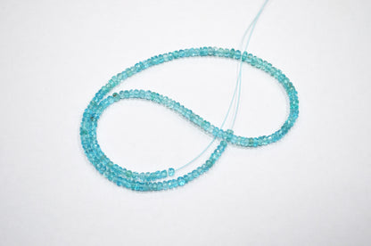 Sky Apatite Faceted Rondelle Shape Beads , 13 Inches , 3 - 3.50 mm , 32398