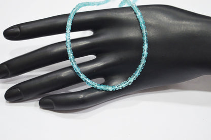Sky Apatite Faceted Rondelle Shape Beads , 13 Inches , 3 - 3.50 mm , 32398