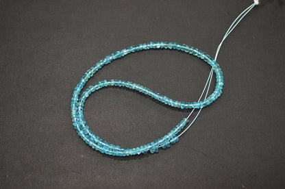 Sky Apatite Faceted Rondelle Shape Beads , 13 Inches , 3 - 3.50 mm , 32398