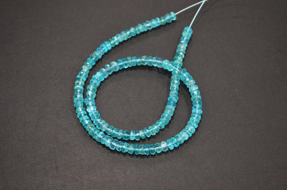 Sky Apatite Faceted Rondelle Shape Beads , 13 Inches , 4.50 - 5 mm , 32400