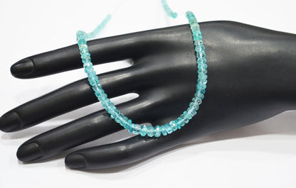 Sky Apatite Faceted Rondelle Shape Beads , 11 Inches , 3.25 - 5.75 mm , 32402