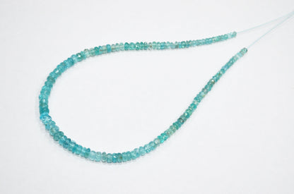 Sky Apatite Faceted Rondelle Shape Beads , 11 Inches , 3.25 - 5.75 mm , 32402