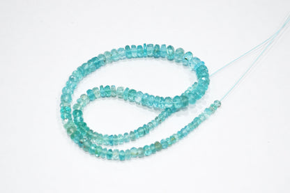 Sky Apatite Faceted Rondelle Shape Beads , 11 Inches , 3.25 - 5.75 mm , 32402