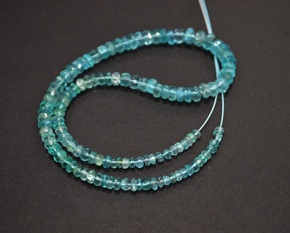 Sky Apatite Faceted Rondelle Shape Beads , 11 Inches , 3.25 - 5.75 mm , 32402