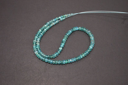 Sky Apatite Faceted Rondelle Shape Beads , 13 Inches , 3.25 - 4.75 mm , 32404