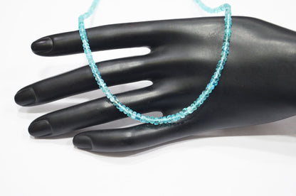 Sky Apatite Faceted Rondelle Shape Beads , 13 Inches , 3.50 - 4 mm , 32406