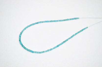 Sky Apatite Faceted Rondelle Shape Beads , 13 Inches , 3.50 - 4 mm , 32406