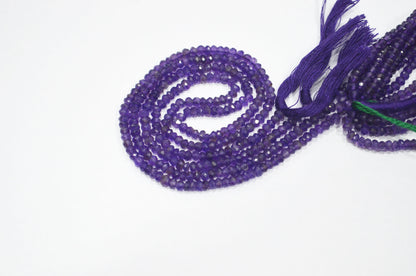 Amethyst Faceted Rondelle Shape Beads , Sold By Strand , 13 Inches , 3.25 mm , 32413
