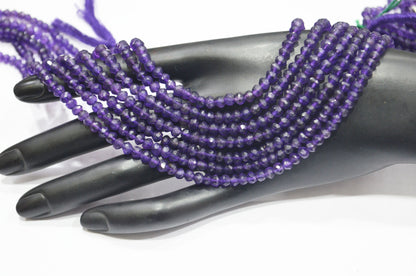 Amethyst Faceted Rondelle Shape Beads , Sold By Strand , 13 Inches , 4.50 mm , 32414