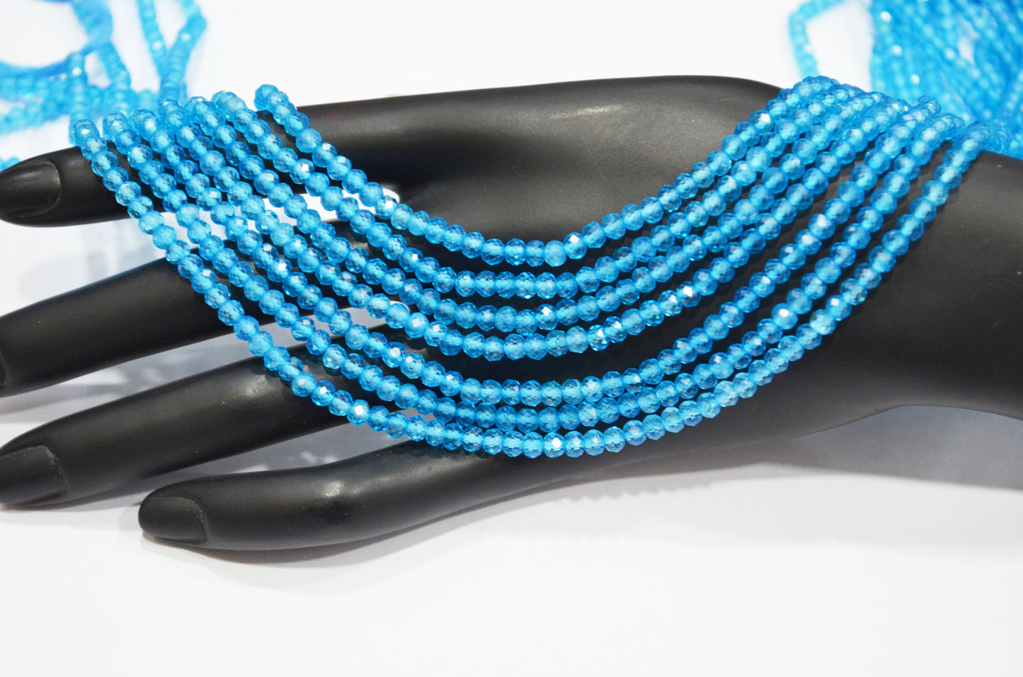 Swiss Blue Topaz Mystic Colored Coated Round Shape Beads , 16 - 18 Inches , 4 mm , 32418