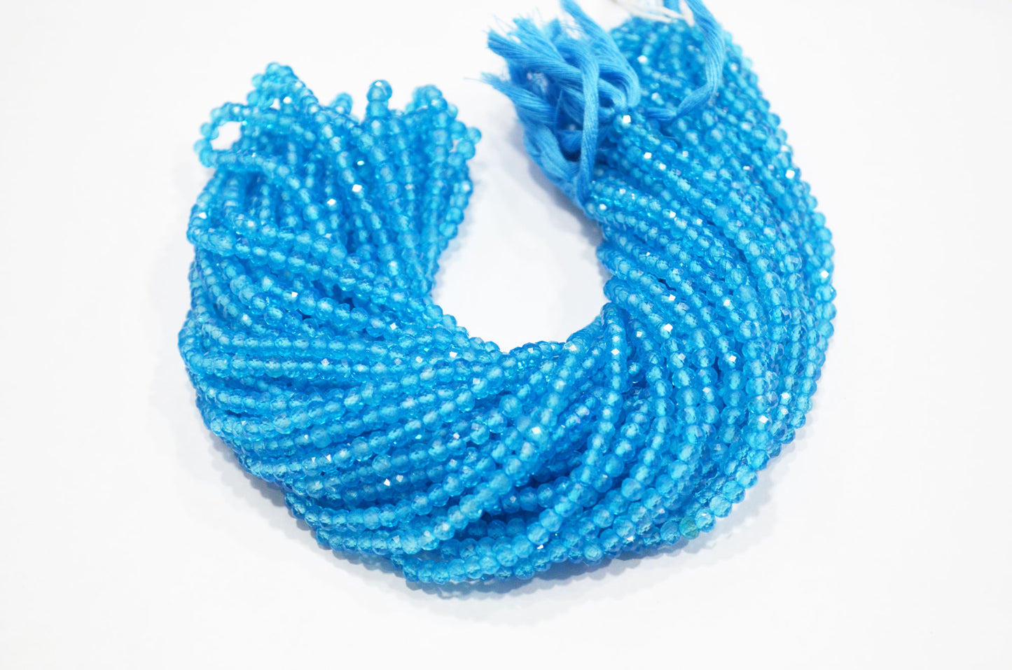 Swiss Blue Topaz Mystic Colored Coated Round Shape Beads , 16 - 18 Inches , 4 mm , 32418