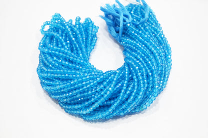 Swiss Blue Topaz Mystic Colored Coated Round Shape Beads , 16 - 18 Inches , 4 mm , 32418