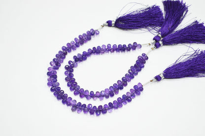 Natural Amethyst Side Drill Tear Drops Shape Beads , Sold By Strand , 4x5 - 4x6 mm , 7" , 32421
