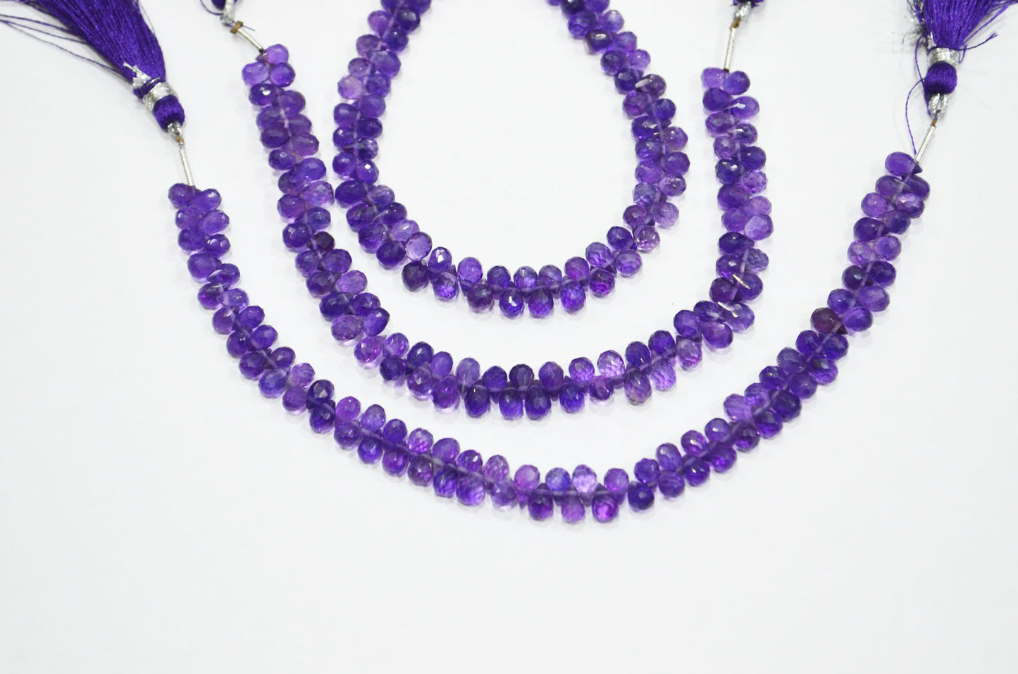 Natural Amethyst Side Drill Tear Drops Shape Beads , Sold By Strand , 4x5 - 4x6 mm , 7" , 32421