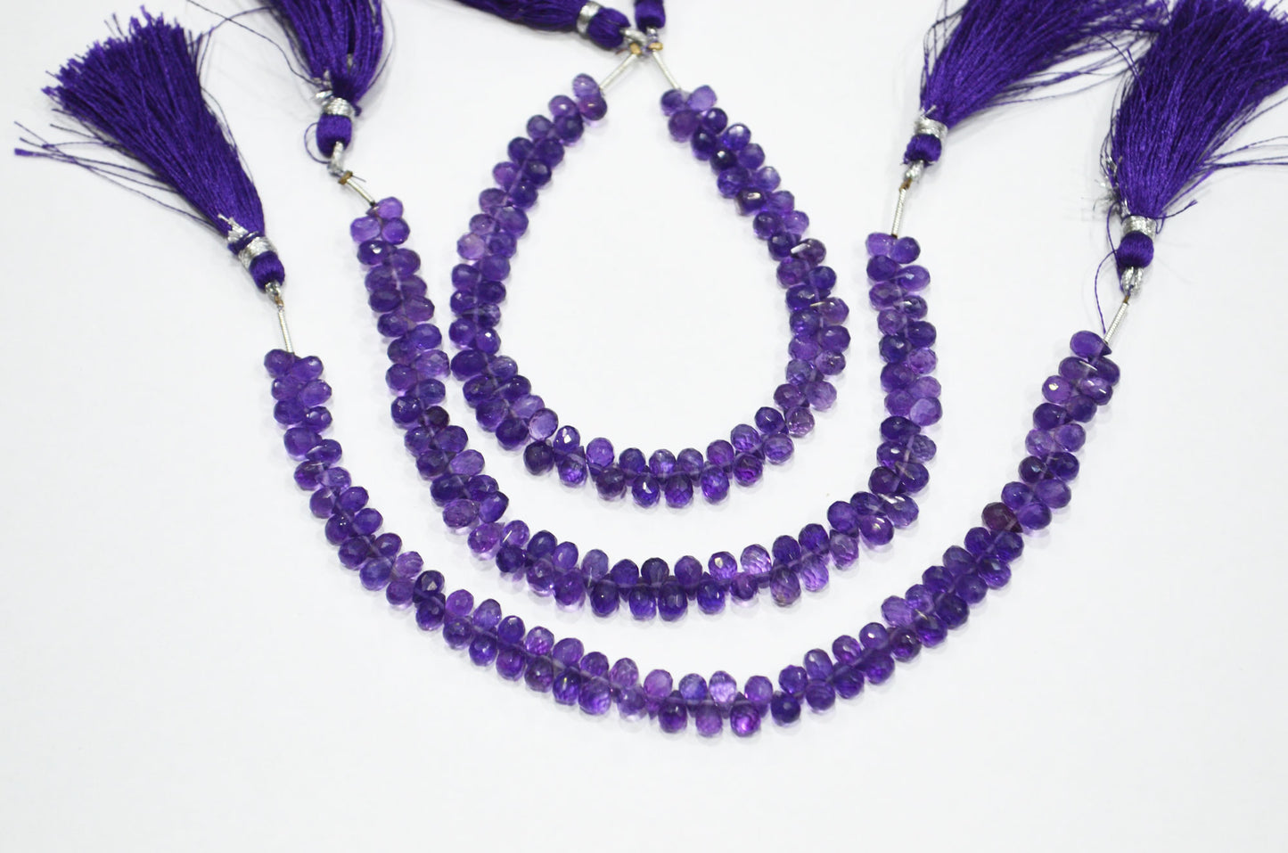 Natural Amethyst Side Drill Tear Drops Shape Beads , Sold By Strand , 4x5 - 4x6 mm , 7" , 32421