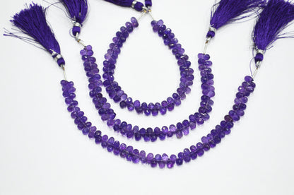 Natural Amethyst Side Drill Tear Drops Shape Beads , Sold By Strand , 4x5 - 4x6 mm , 7" , 32421