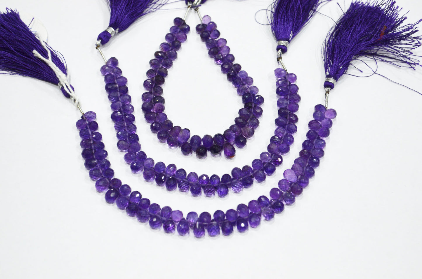 Natural Amethyst Side Drill Tear Drops Shape Beads , Sold By Strand , 4.50x6 - 5x8 mm , 7" , 32423