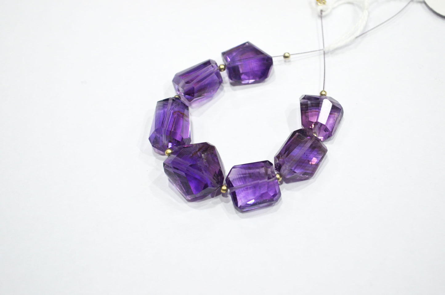 7 Pieces In A Strand Amethyst Laser Cut Nuggets Shape Beads , 12x13 - 14x16.50 mm , 32425