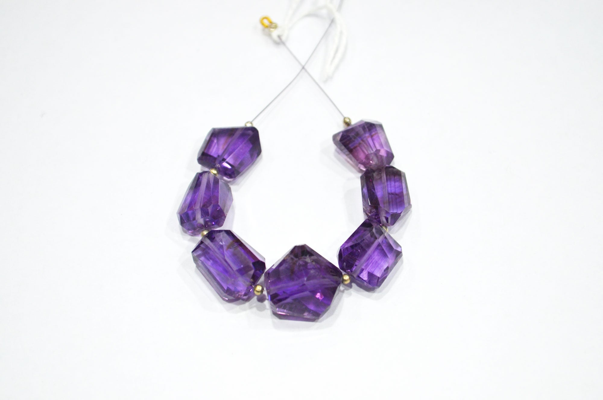 7 Pieces In A Strand Amethyst Laser Cut Nuggets Shape Beads , 12x13 - 14x16.50 mm , 32425