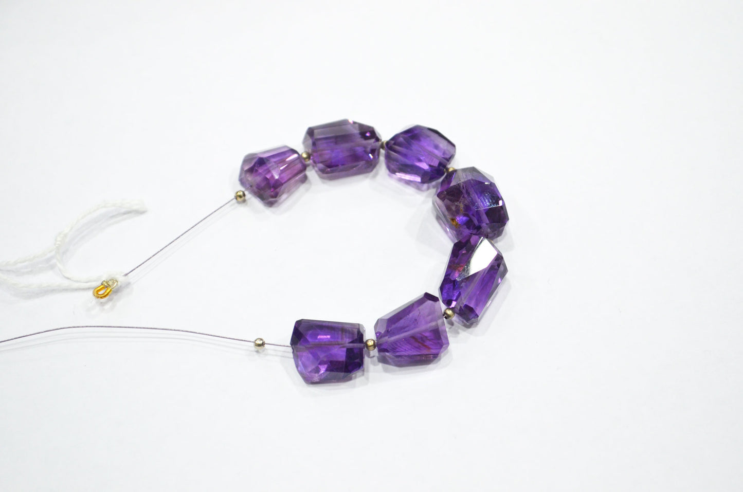 7 Pieces In A Strand Amethyst Laser Cut Nuggets Shape Beads , 12x13 - 14x16.50 mm , 32425
